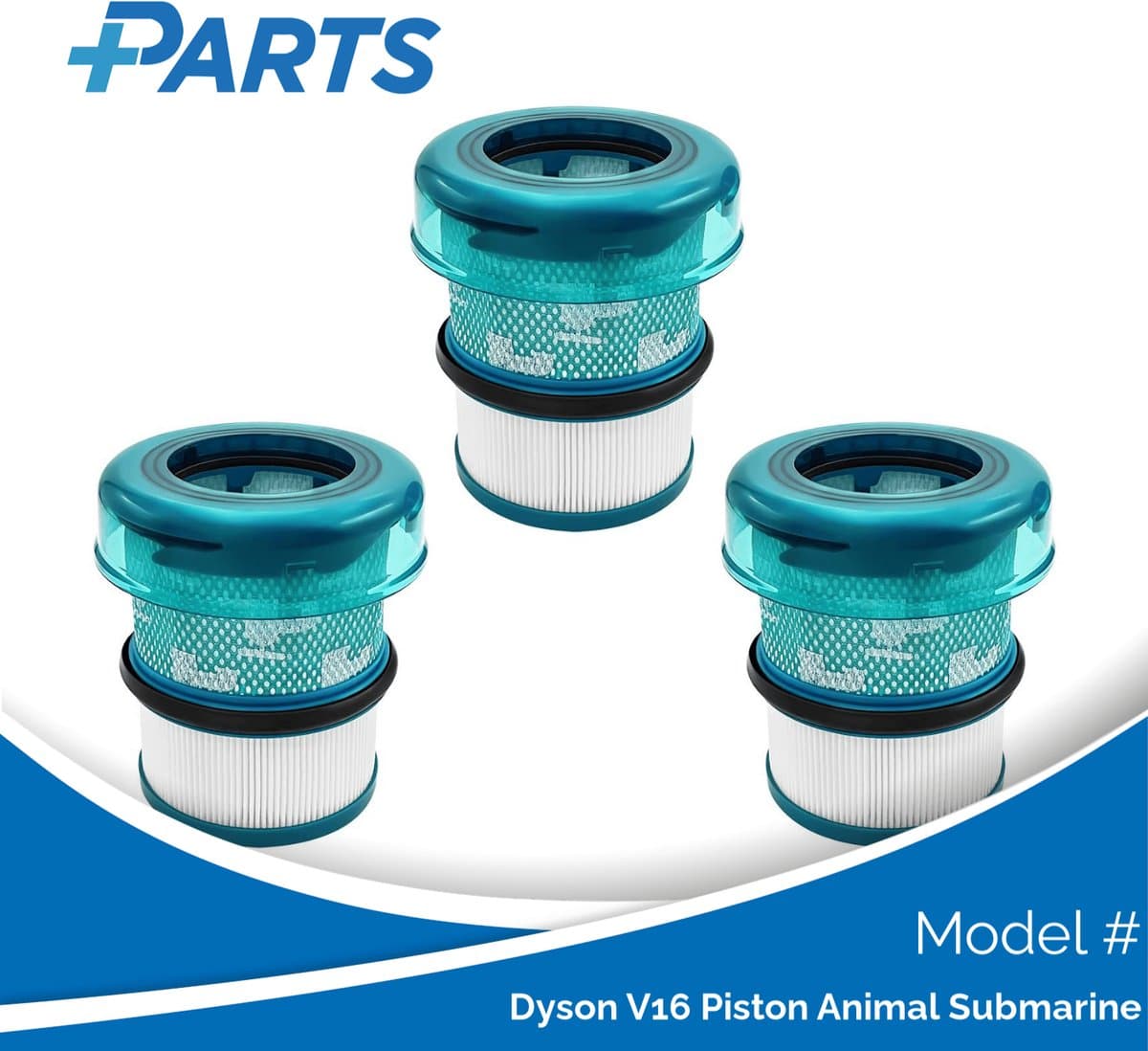 Dyson V16 Piston Animal Submarine Filters (3 Stuks, Plus.Parts® alternatief voor 974676-01) — afbeelding 1