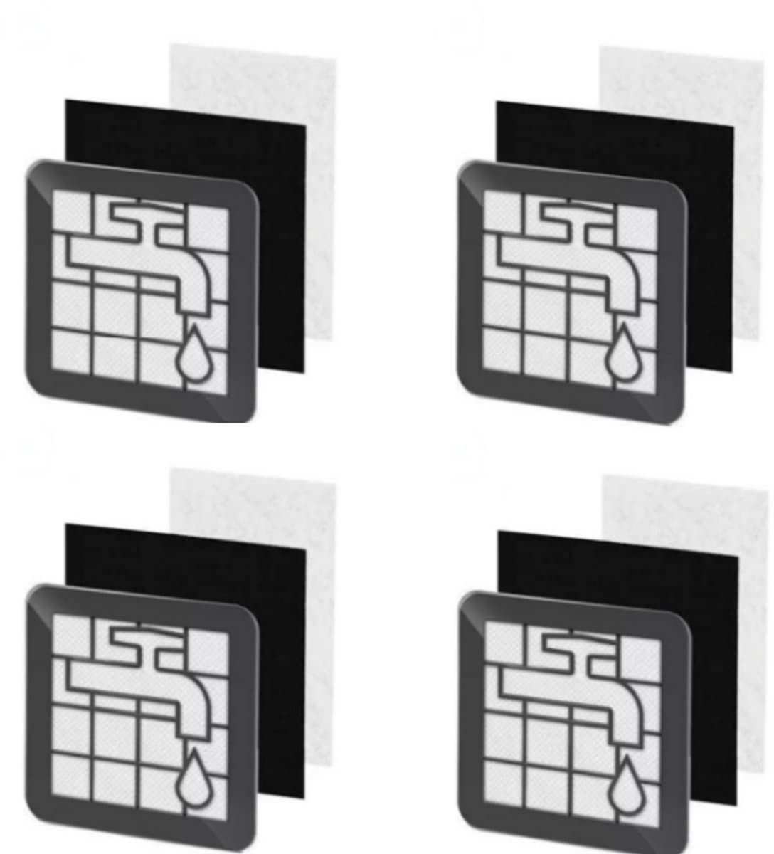 4 sets filters - Voor Philips 2000 Series XB2022 XB2023 XB2042 XB2062 XB2122 XB2123 XB2125 XB2142 - Vervangende stofzuigerfilterset voor wasbare - herbruikbare filters met eenvoudige installatie — afbeelding 1