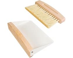 Kleine Stoffer Blik - Mini Borstel Set - Thuis Bureau - Magnetisch Ontwerp - 15 x 10 cm - Wit