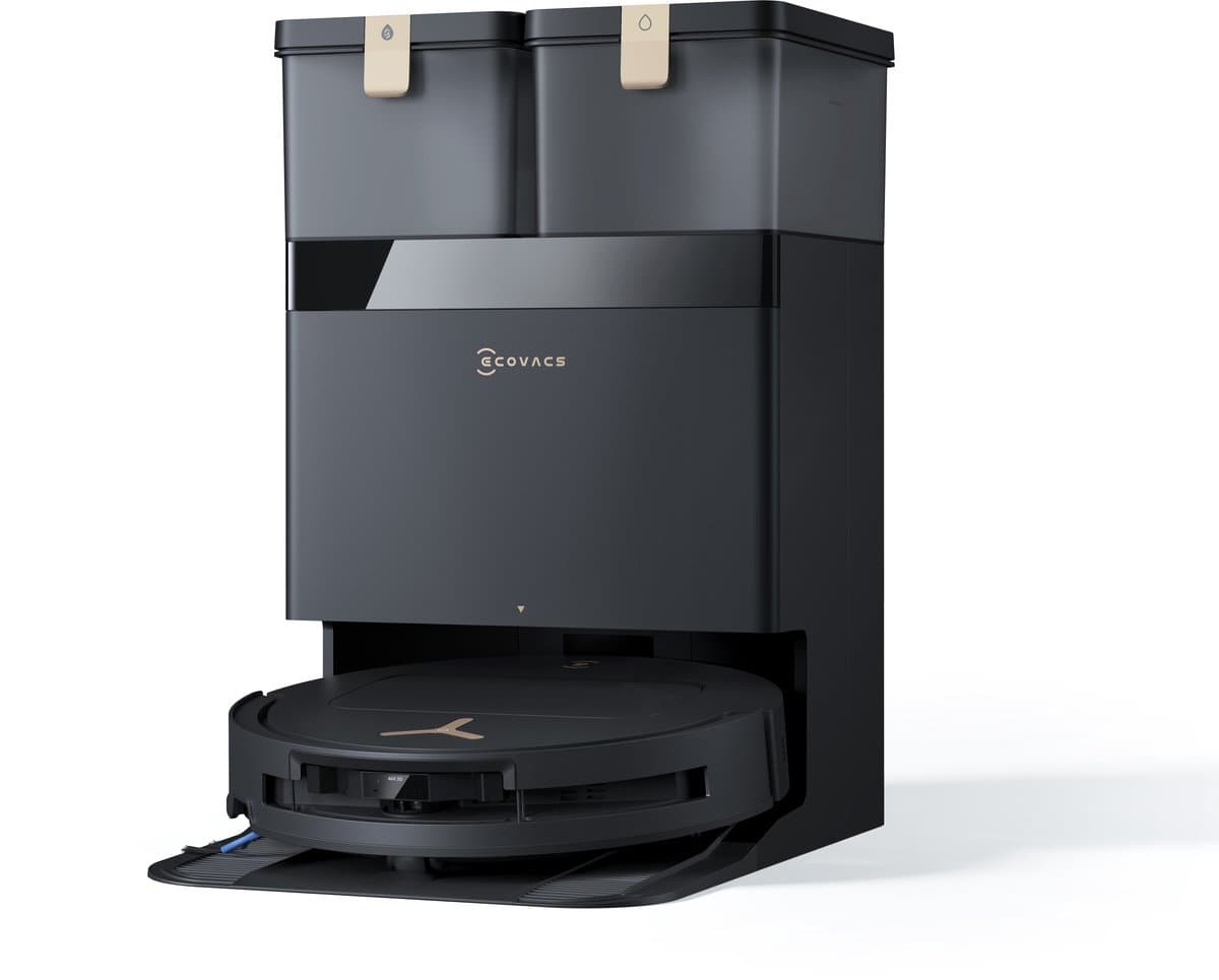 ECOVACS - DEEBOT T50 Pro OMNI BLACK GEN 3 - TruEdge 2.0 Adaptive Edge Cleaning - 25000Pa Powerful Suction - ZeroTangle 3.0 Anti-tangle Technology - Auto-lift Mopping en tapijt schoonmaak strategie - AI Instant Re-mop - TrueMapping 2.0 — afbeelding 1