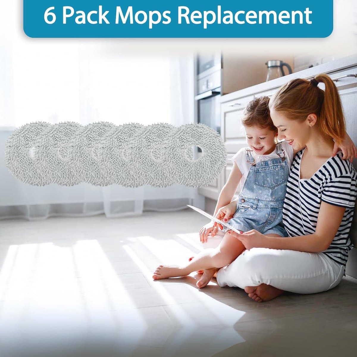 Set van 6 dweilpads geschikt voor Dreame L10s Ultra / L10 Ultra robotstofzuigers, herbruikbaar en wasbaar — afbeelding 1