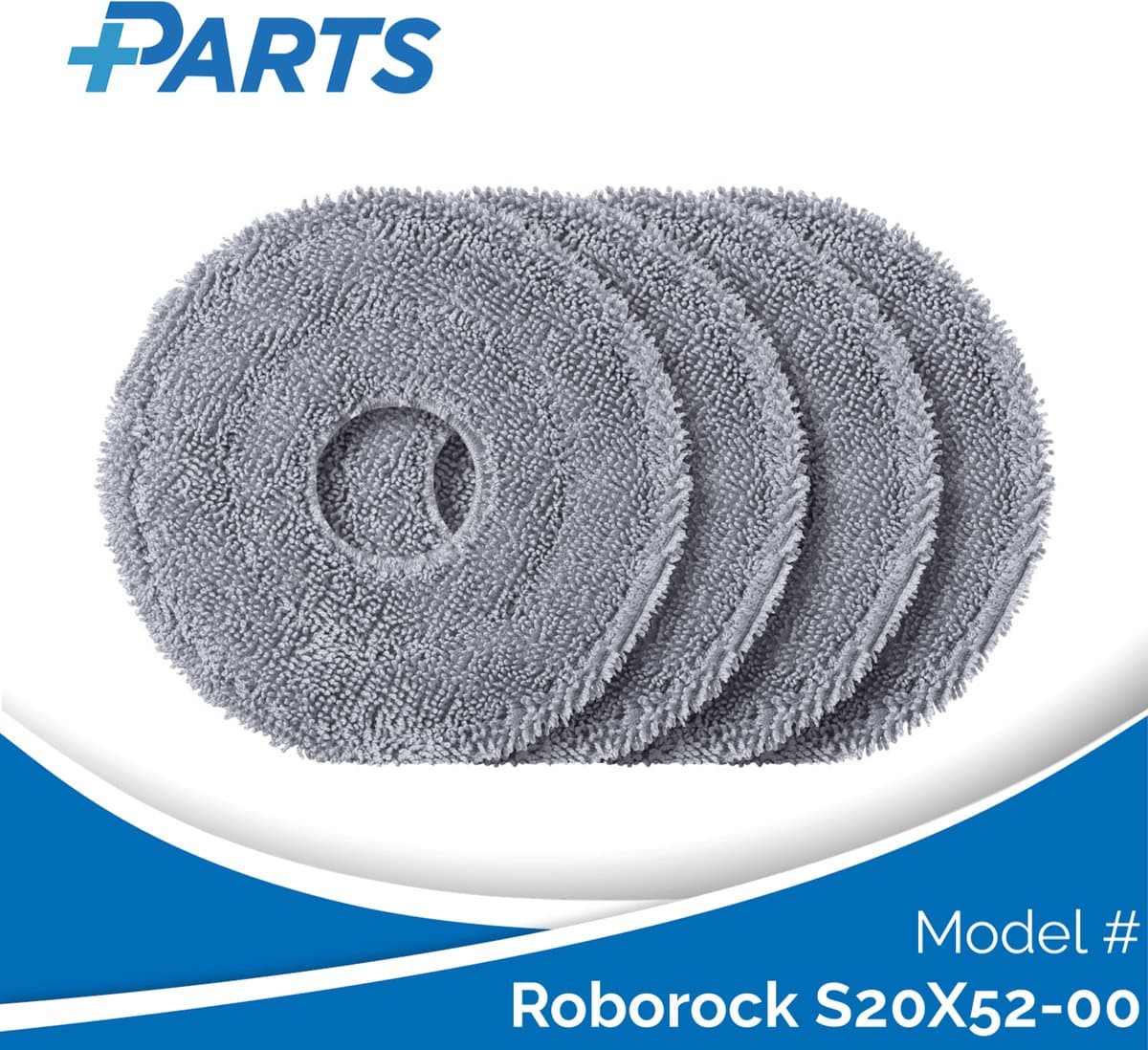 Roborock S20X52-00 Dweilpads (4 Stuks, Plus.Parts® alternatief voor 8.02.0453) — afbeelding 1