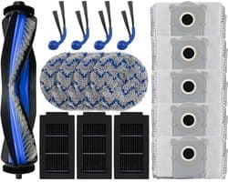 17 stuks accessoires - geschikt voor Ecovacs Deebot T30C Omni - T30C - T50S - N50 robotstofzuiger - 1 hoofdborstel - 4 reinigingsdoeken - 3 filters - 5 stofzakken - 4 zijborstels