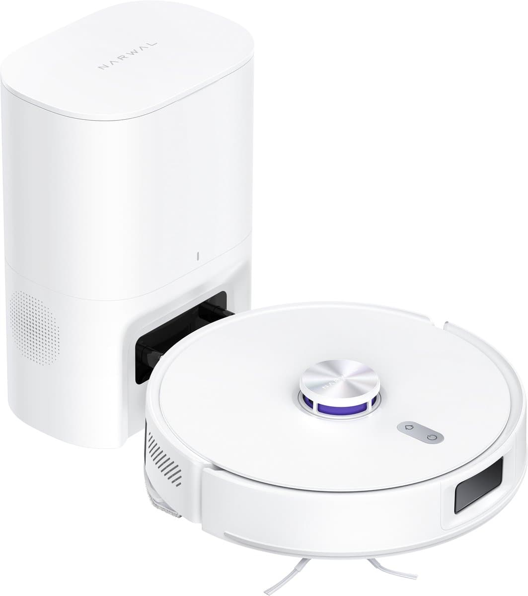 NARWAL Freo S Robotstofzuiger met dweilfunctie, 8000 Pa, 8 N reinigingsdruk, auto-ontstoffingsstation 3,5 l, LDS-lasernavigatie en 3D-mapping, app-afstandsbediening, dweilrobot voor tapijt/dierenharen — afbeelding 1