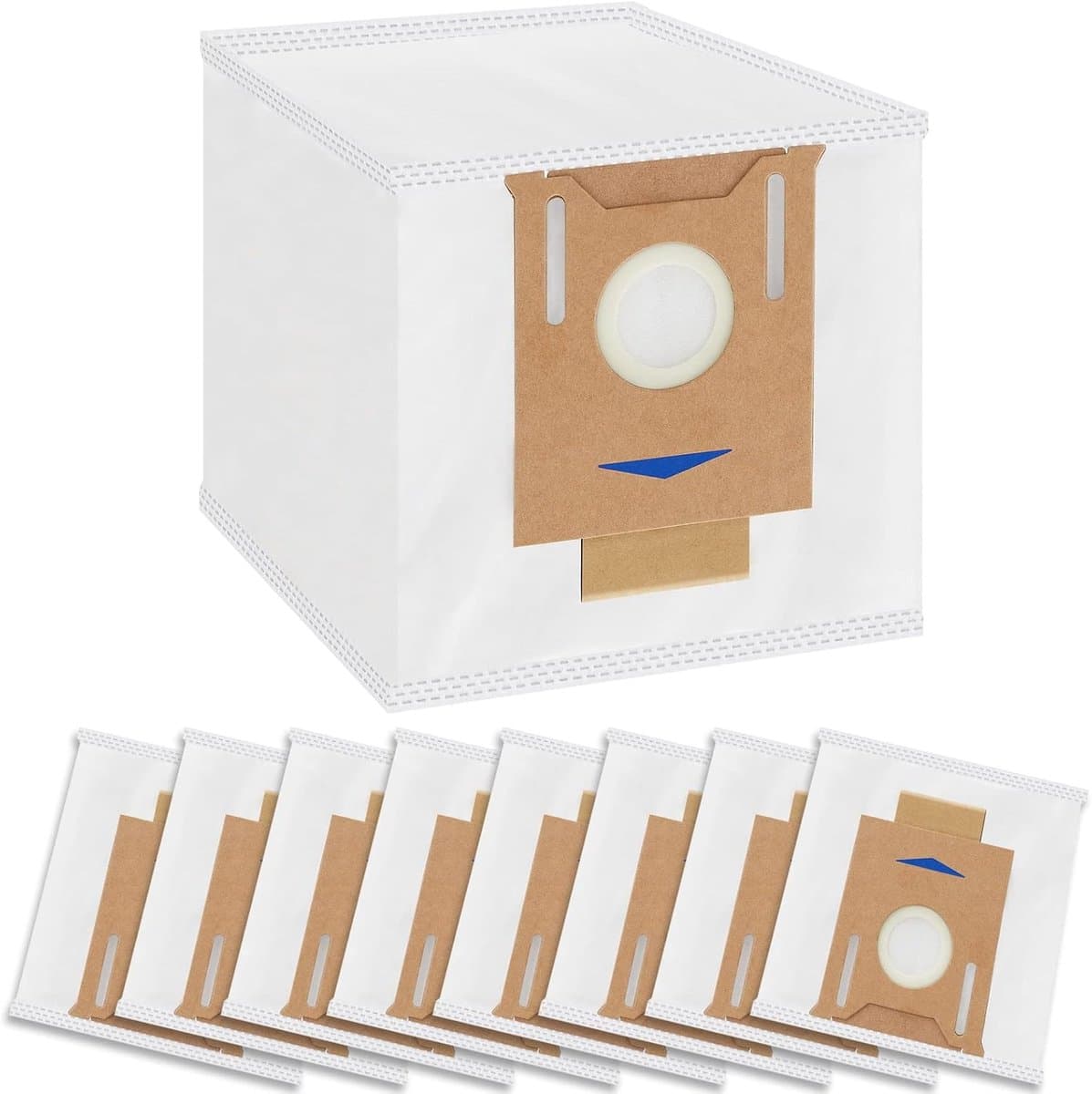 8 stuks stofzuigerzakken, accessoireset gescht voor Ecovacs Deebot N8 + / N8 Pro+ / OZMO T8+/ T8 AIVI+/ T9+ afzuigstation & Yeedi Vac Station Ecovacs stofzak reserveonderdelen. — afbeelding 1