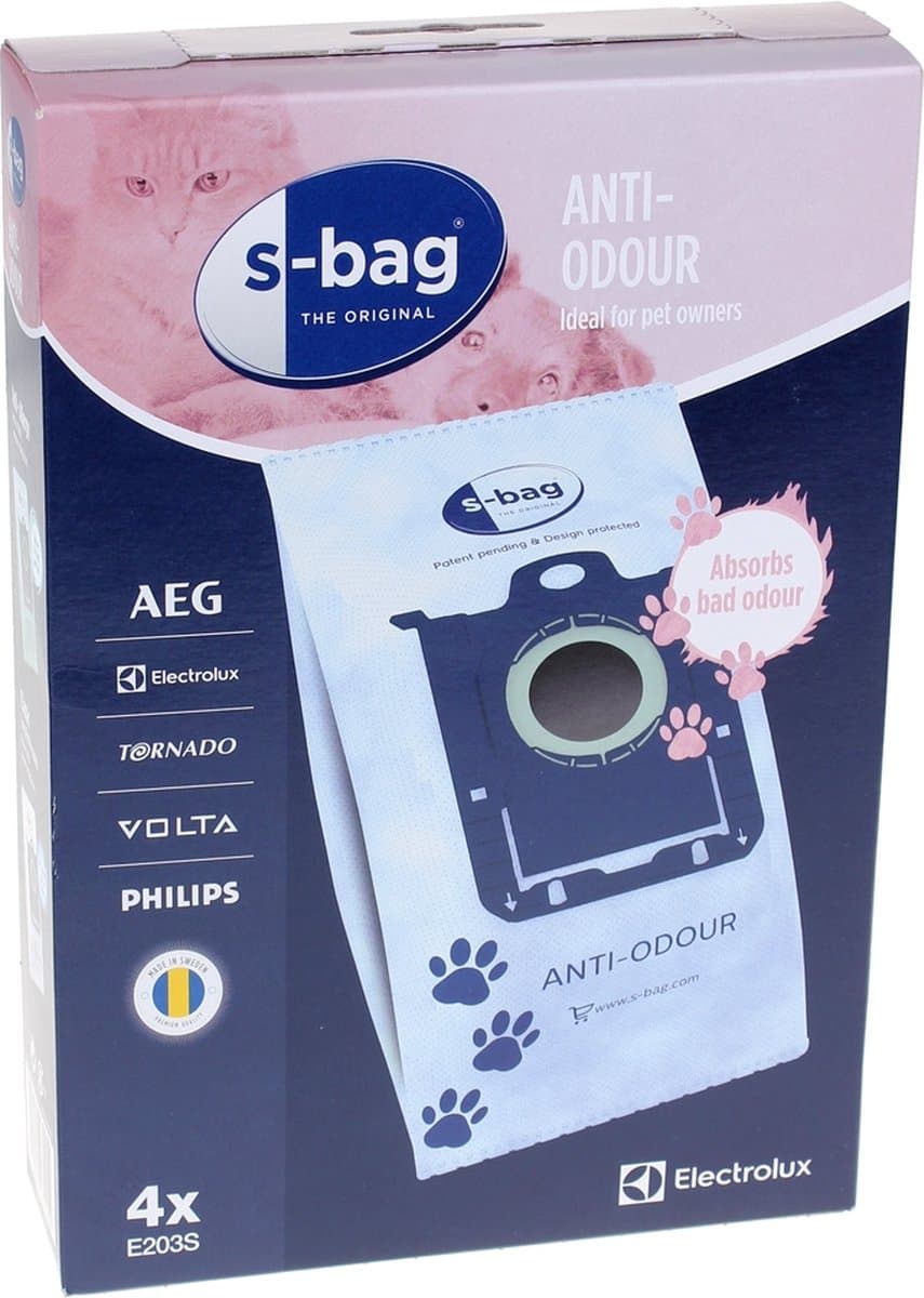 Electrolux S-Bag E203S Anti-Odour - Stofzuigerzak - 4 pcs — afbeelding 1