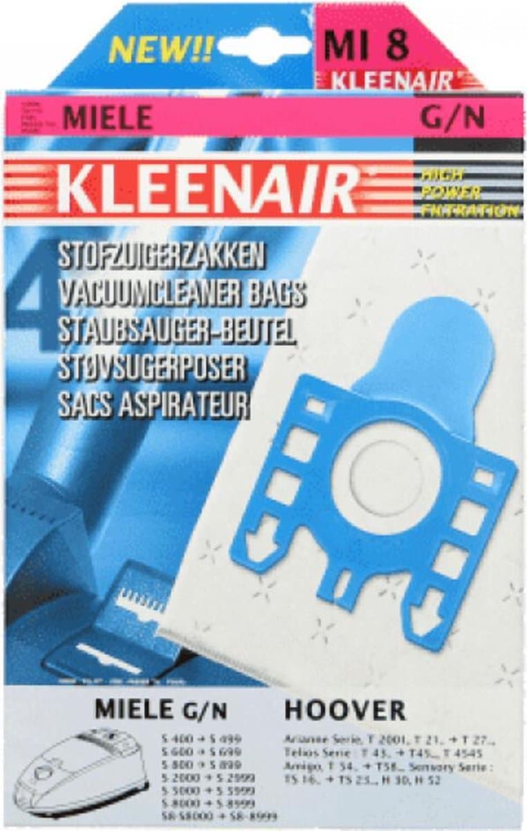 Kleenair Microvezel stofzuigerzakken - Langdurig zuigvermogen - 5-lagen systeem - 4 zakken + 1 filter — afbeelding 1