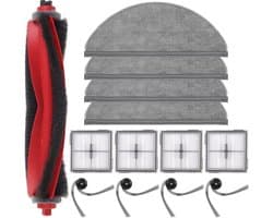 13 Stuks Accessoirekit geschikt voor Roborock Q10 X5 / Q10 X5+ robotstofzuiger - 1 hoofdborstel, 4 dweilpads, 4 zijborstels, 4 filters