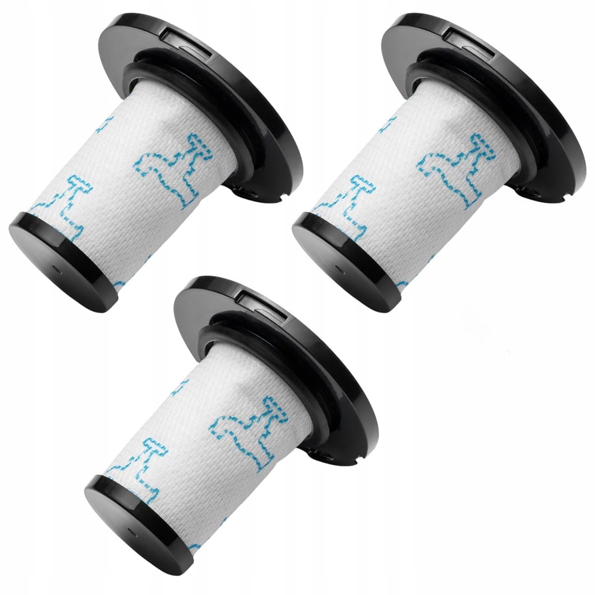 AreoSe - HEPA-filter voor TEFAL X-Force Flex 11.60 12.60 14.60 15.60 Rowenta X-Force - 3 stuks — afbeelding 1