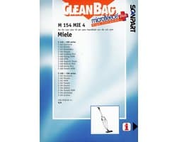 CleanBag stofzuigerzakken 4 stuks - Geschikt voor Miele S140-S168 S190-S198 Swing H1 - KK - Inclusief 1 filter - Alternatief