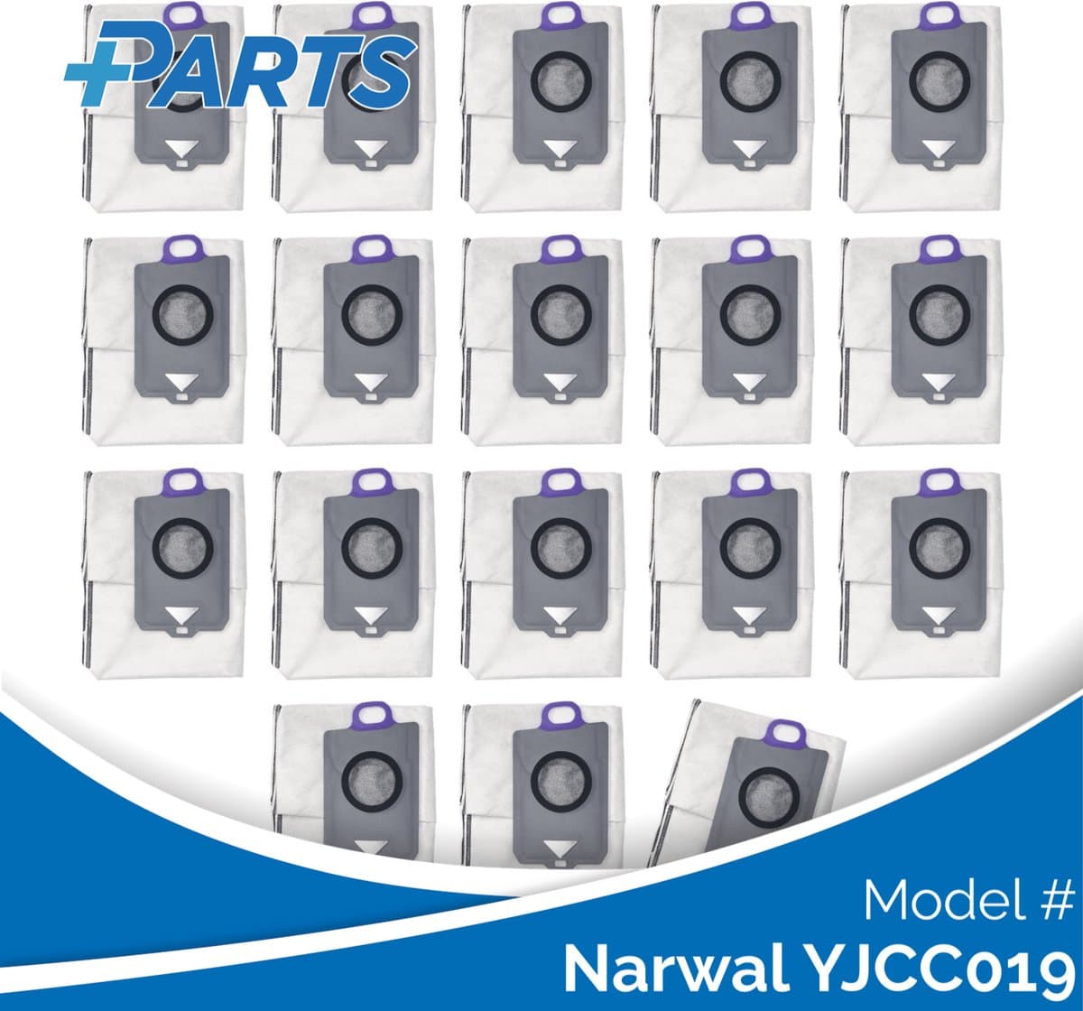 Narwal YJCC019 Stofzakken (18 Stuks, Plus.Parts® alternatief voor CP-PJ-A00129-00-00) — afbeelding 1