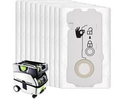 10 stuks 204308 stofzuigerzakken geschikt voor Festool CT Mini/CT MIDI - bouwjaar 2019 en later