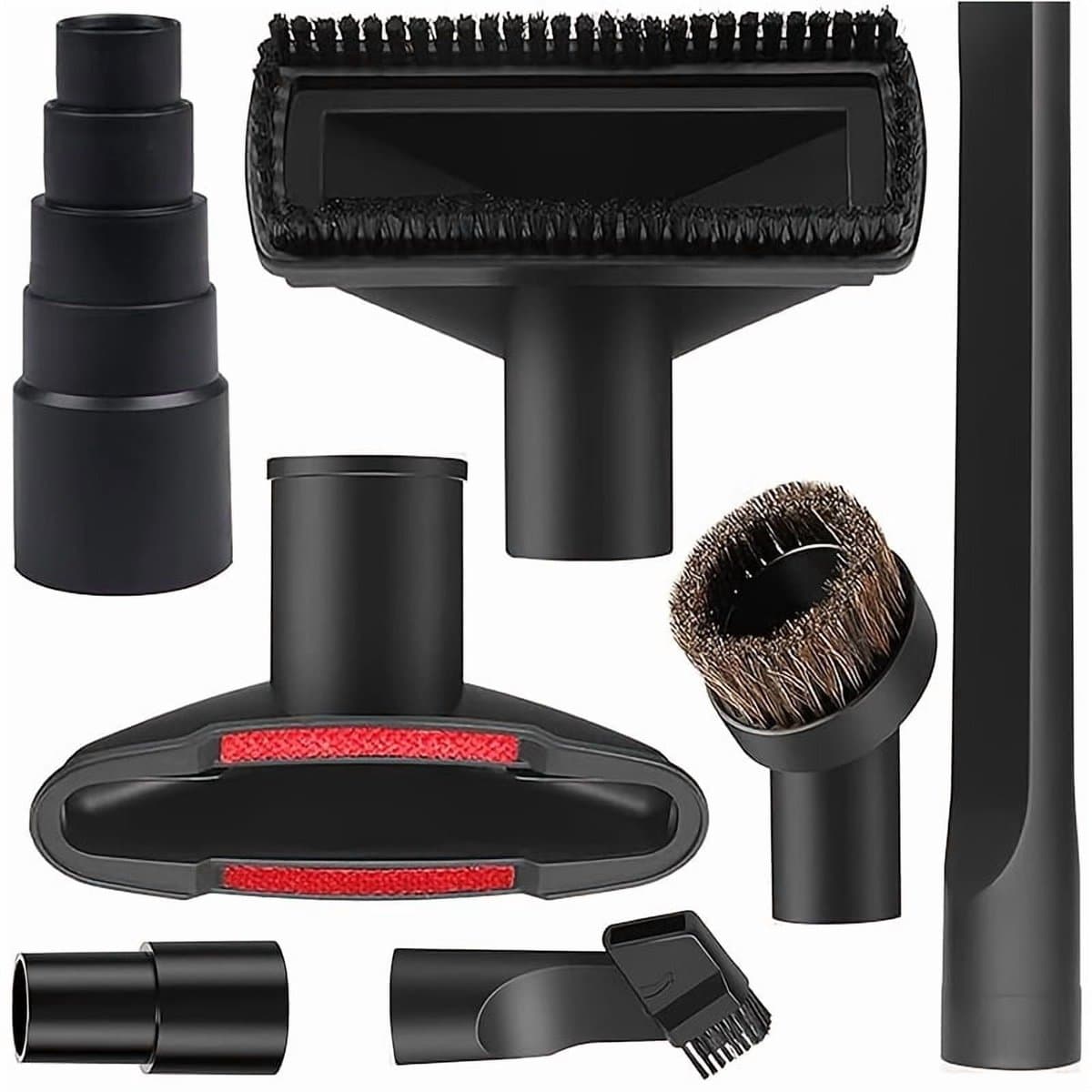 7-delige universele accessoirekit voor voor stofzuigers, plastic slangadapter voor voor nat en droog gebruik, stofzuigeraccessoires met verlengstuk voor voor paardenhaarborstel en flexibele spleetmondstukadapter voor voor stofzuigers. — afbeelding 1