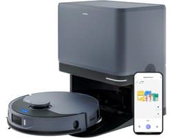 MEDION Robotstofzuiger met 3-in-1 station, lasernavigatie en dweilfunctie X55 SW+ Pro (10.000 Pa, 2-in-1 robot, roterende dweilmoppen, kruislijnlaser) | Starke 10.000 Pa Saugkraft, rotierende Wischmop