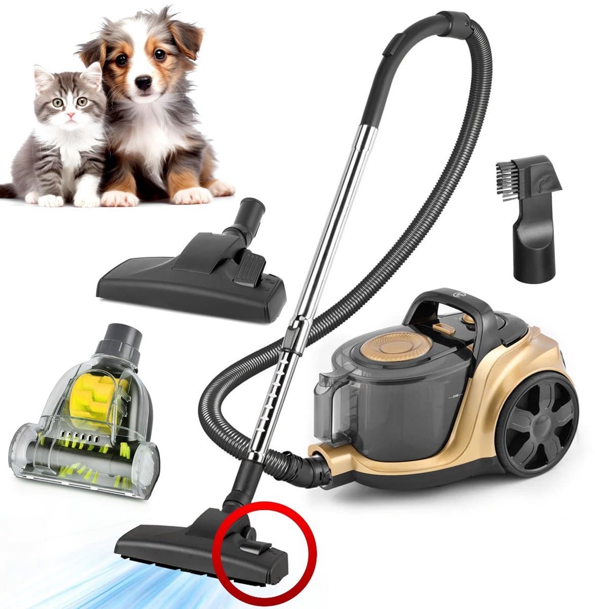 AG3300 Stofzuiger Zonder Zak - Stofzuigers - Vacuum Cleaner Zakloos - Geschikt Voor Dierenharen - Sterke Zuigkracht - HEPA Filter - Compact, Licht & Krachtig - Gemakkelijk Schoon Te Maken - Gold Edition — afbeelding 1