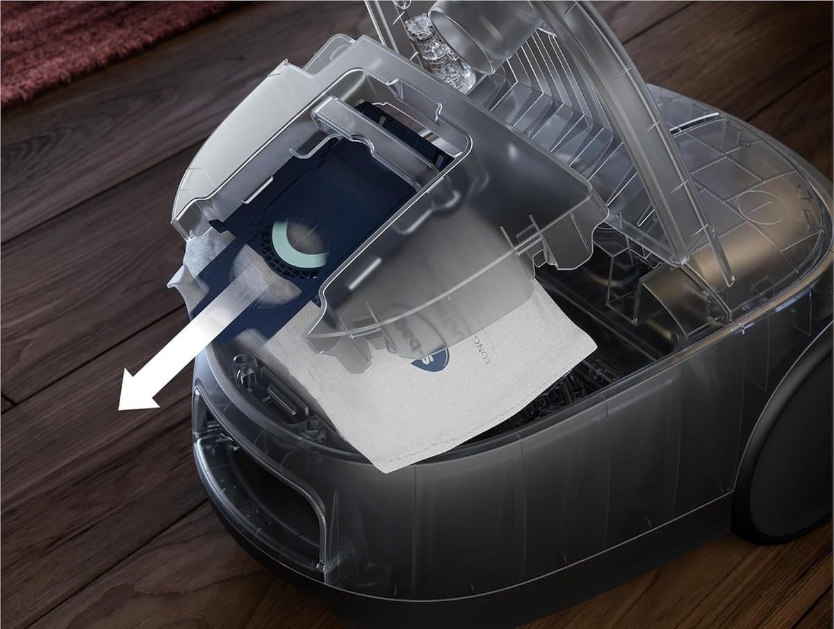CleanPro 6000 Stofzuiger met Zak – 850W Hoge Zuigkracht – 12m Actieradius – 55% Gerecycled Plastic – Inclusief Extra Zuigmonden – Ideaal voor Huisdieren & Bekleding – 3.5L Zakcapaciteit – Hygienefilter 99.99% – Blauw — afbeelding 1