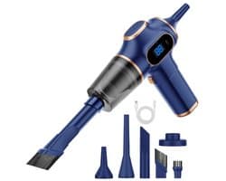 D&A Kruimeldief - Auto stofzuiger - Auto stofzuiger draadloos - Handstofzuiger auto - Kruimelstofzuiger - Oplaadbaar - Blauw