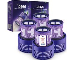 DEGG® - Hepa Filter Geschikt voor Dyson V10 - Wasbaar - Vervangt Dyson V10 Filter - Onderdelen - Duurzaam - Premium Kwaliteit - 4 STUK(S)