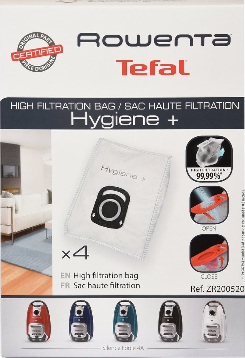 Rowenta Hygiëne+ ZR2005 - Stofzuigerzakken - 4 Stuks - HEPA - Geschikt voor Allergieën - Origineel Accessoire — afbeelding 1
