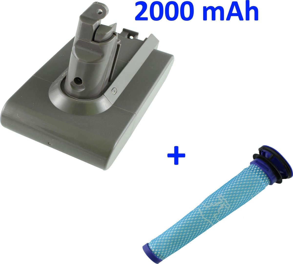 Accu en pre-filter voor Dyson V6, DC58, DC59, DC74 — afbeelding 1