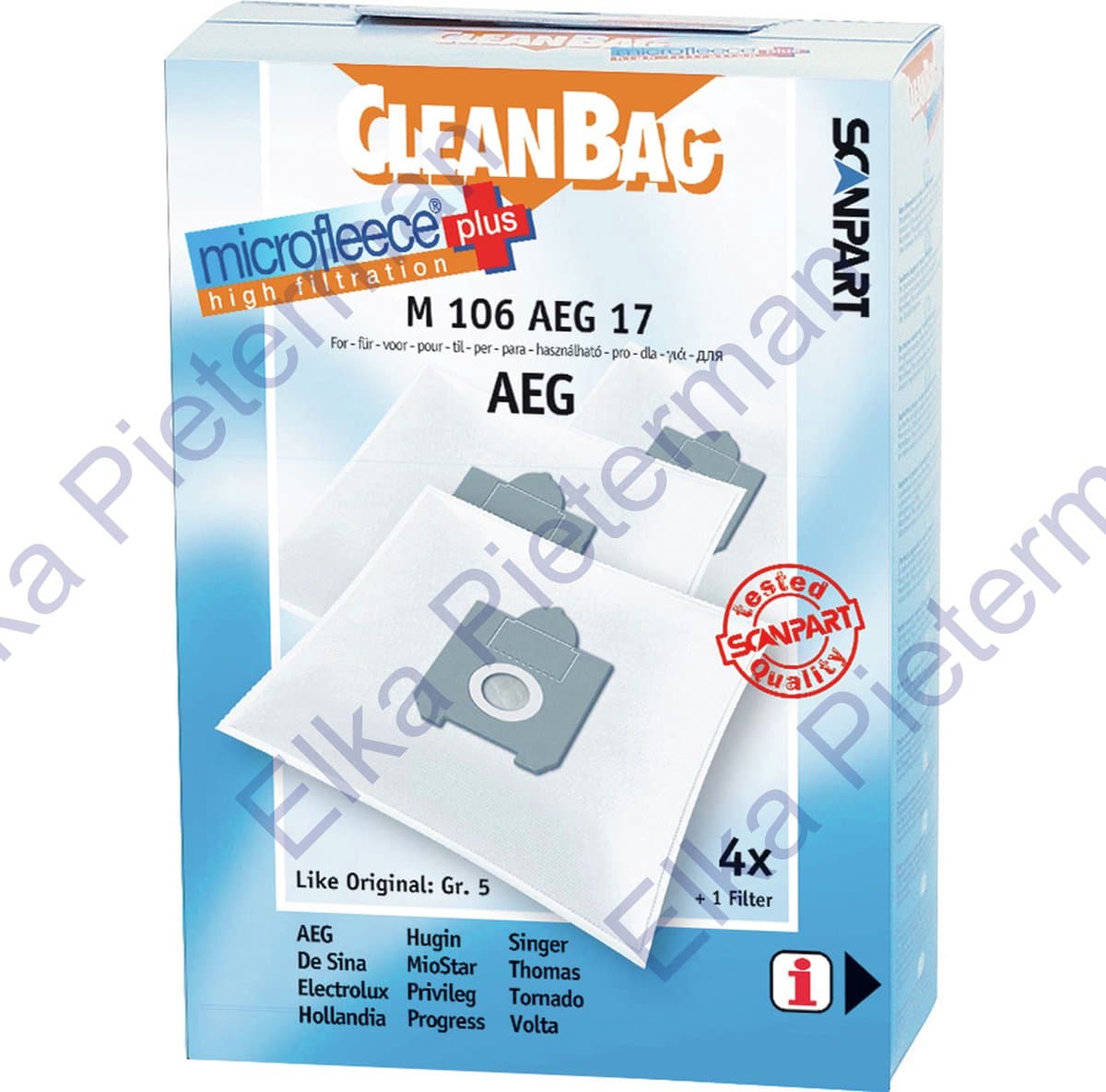 CleanBag stofzuigerzakken 4 stuks - Geschikt voor AEG Ingenio Smart Vampyrino - Gr 5S - Inclusief 1 filter - Alternatief — afbeelding 1