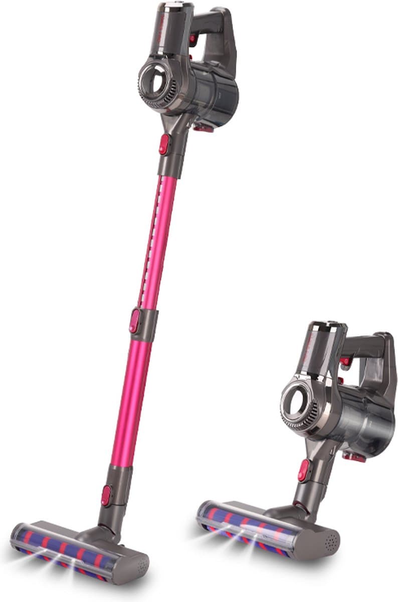 Swiss Pro+ snoerloze steelstofzuiger V12 - Dyson look steelstofzuiger- steelstofzuigers steelstofzuiger draadloos met kruimelzuiger turbo stand led verlichting in mondstuk sterke zuigkracht draadloos zonder zak 4 in 1! — afbeelding 1