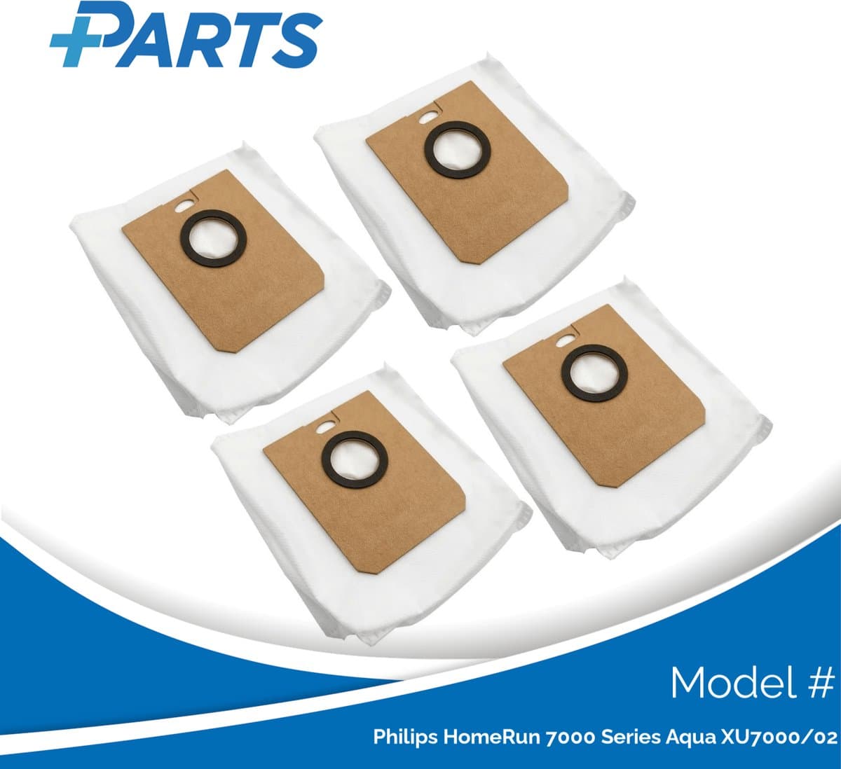 Philips HomeRun 7000 Series Aqua XU7000/02 Stofzakken (4 Stuks, Plus.Parts® alternatief voor XV1472/00) — afbeelding 1