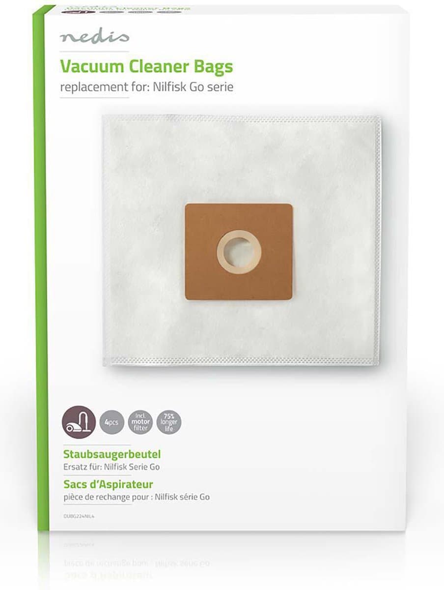Nedis Stofzuigerzak - 4 Stuks - Synthetisch - Meest verkocht voor: Nilfisk - Wit — afbeelding 1