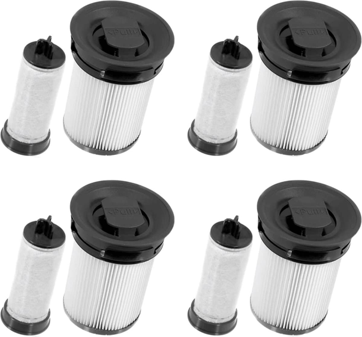 4x Fijnstoffilter set geschikt voor Miele Triflex HX1 Facelift & HX2 steelstofzuigers Alternatief vervanging filter HX-FSF — afbeelding 1