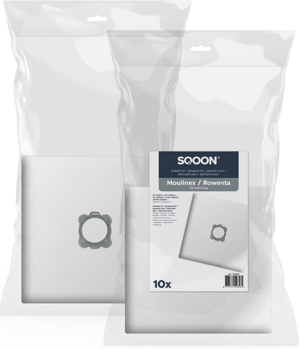 SQOON® Stofzuigerzakken geschikt voor Moulinex & Rowenta Wonderbag - Gelijk aan model: WB403120, WB406120, WB305120 - High Filtration voor optimale stofopname — afbeelding 1