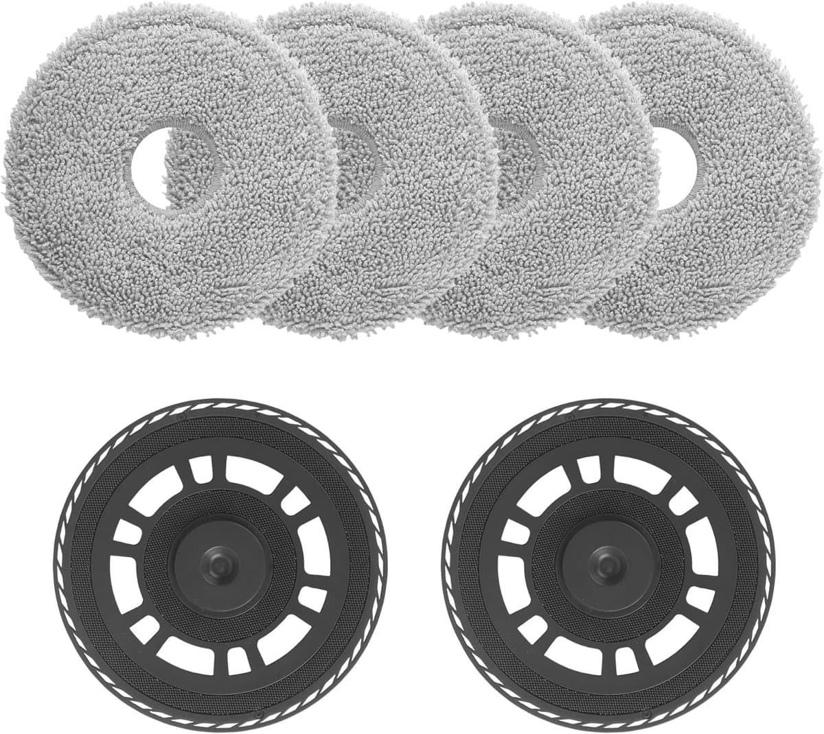 PromoHome 4 Dweilwissers en 2 Dweilplaten Geschikt voor Dreame L20 Ultra L10s Ultra Gen2 L10s Pro Ultra Heat X40 Ultra X40 Master L40 Ultra X30 Ultra - Reserverangen Robotstofzuiger — afbeelding 1