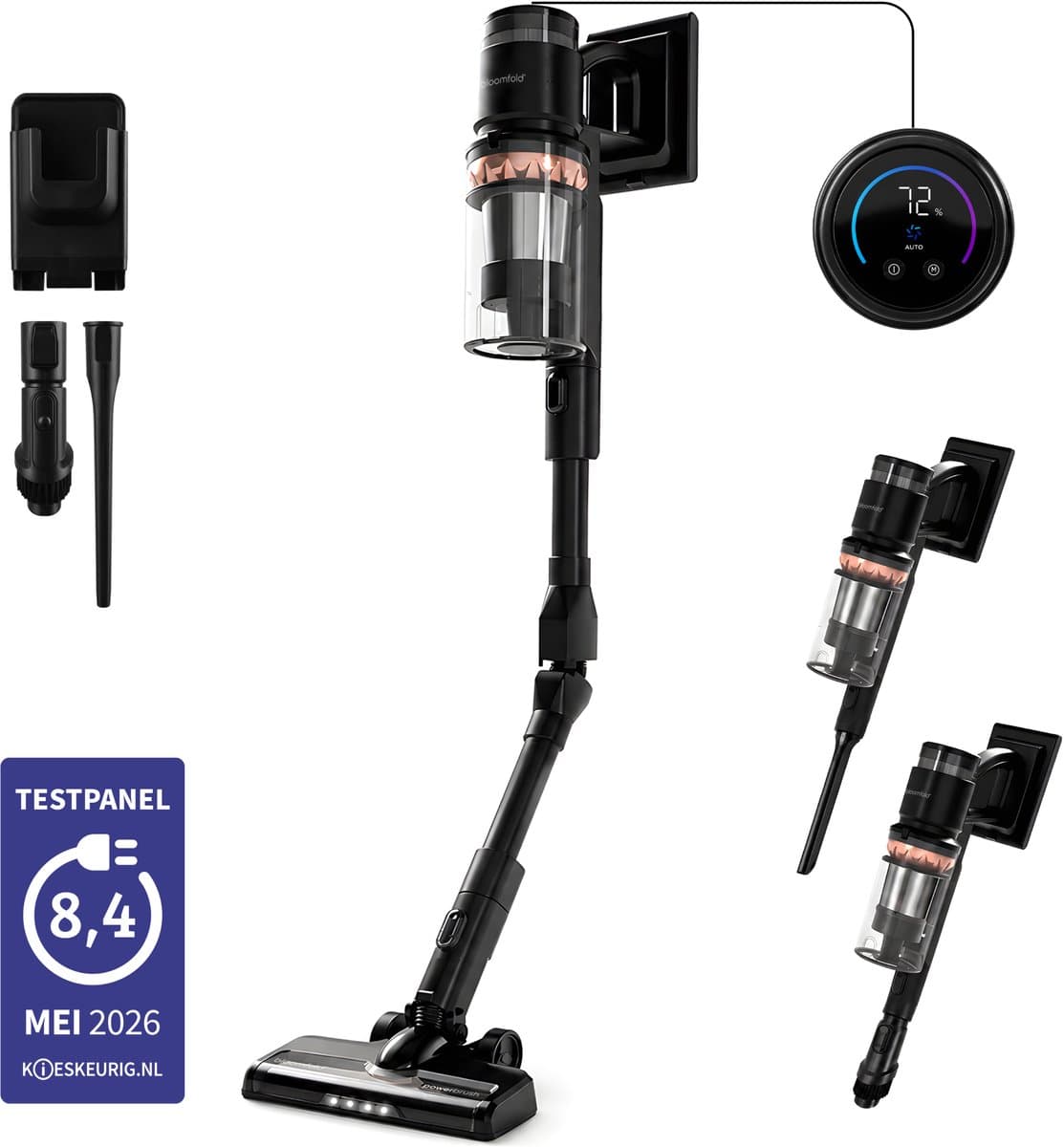 Bloomfold Draadloze Steelstofzuiger Swift – Kruimeldief - Met Laser en Vuildetectie – Krachtige 350W Accustofzuiger voor Dierenharen – Lichtgewicht – 60 min Accu — afbeelding 1