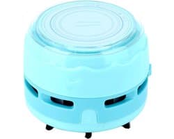Mini Stofzuiger - Kleine Reiniger - Bureau Schoonmaken - Batterij Aangedreven - 8x8x6 cm - Blauw
