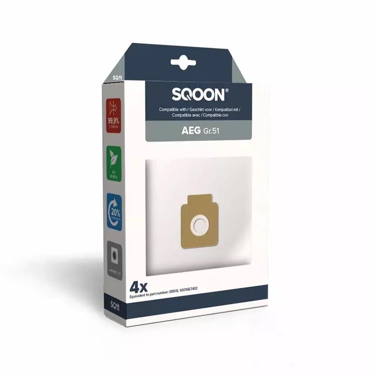 SQOON Stofzuigerzak AEG GR51S doos a 4 stuks — afbeelding 1