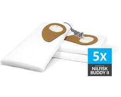 5x Stofzuigerzakken geschikt voor Nilfisk Buddy II, Buddy 2, Buddy II 12 en Buddy II 18 INOX - Stofzuigerzak van Professioneel Microfiber Kwaliteit - Zakken van stevig materiaal met verbeterde prestaties -