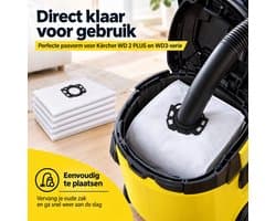 BukkitBow - Stofzuigerzakken / Stofzakken - Geschikt voor Kärcher WD3-serie en WD 2 PLUS (KFI 357) - 4 Stuks