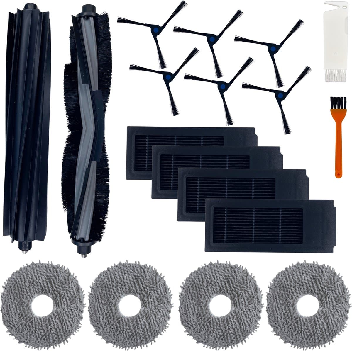 Accessoirepakket voor Ecovacs Deebot X2/X2 OMNI/X2 PRO/DEX86 - Filter/Dweil/Zijborstel/Afzuigrol — afbeelding 1