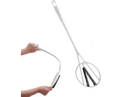 Handmatige Tapijtbeuker - Stofverwijderaar Tapijt - Huishoudelijk Reinigen - Lange Handgreep - 55.5x16cm - Wit