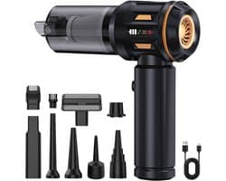 SnelShoppen - Handstofzuiger 18000Pa - Draadloos & Lichtgewicht - 3 Standen, Blaasfunctie, USB-C - Ideaal voor Huis, Camping, Auto en Keuken