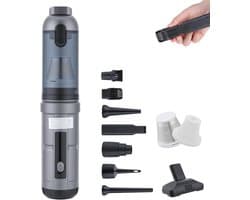 SnelShoppen - Handstofzuiger Accu 16000 Pa Draadloos 4-in-1 Mini Stofzuiger Met 8 Verwisselbare Sproeiers Voor Auto Woning Keuken Bekleding Voegen
