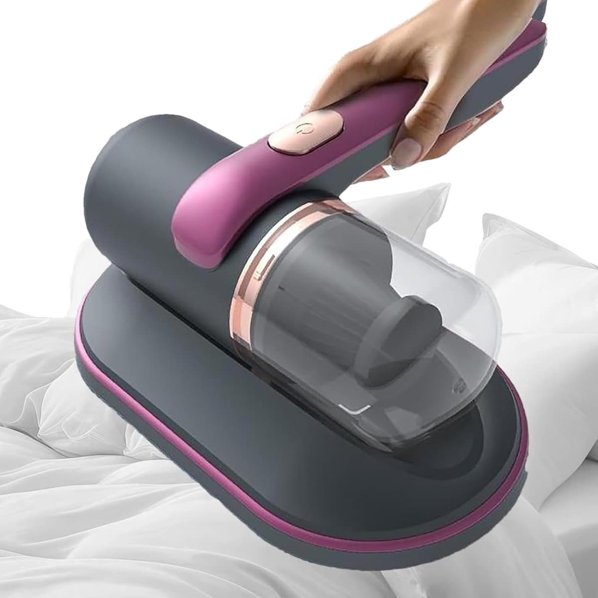 Handmatrasstofzuiger - Kleine stofzuiger - Matras reinigen - Draadloos ontwerp - 68 W - Paars — afbeelding 1