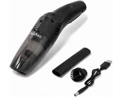 SnelShoppen - Draadloze handstofzuiger 8V, oplaadbare USB stofzuiger voor auto en huis, wasbaar HEPA-filter, 1800 mAh accu, 3 accessoires voor iedere