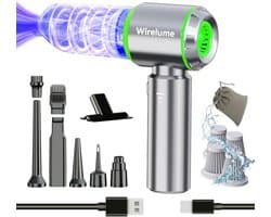 Draadloze Auto Stofzuiger - Zilver - Handheld Accu Stofzuiger met Krachtige Cyclonische Zuigkracht - Voor Auto's en Huizen