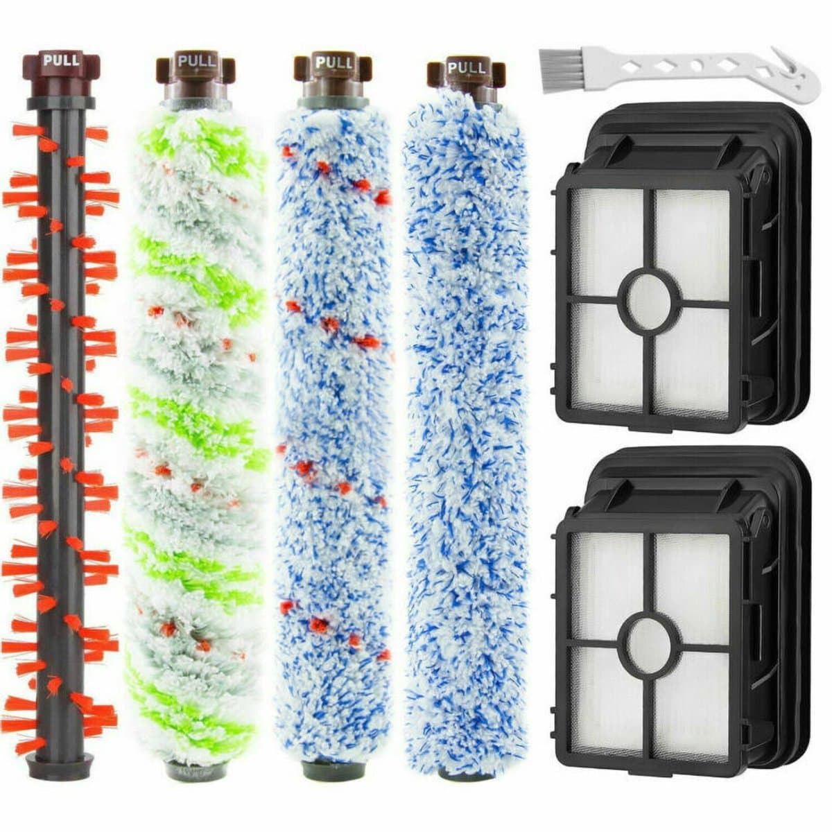Combinatieborstelkoppen voor Bissell CrossWave stofzuigers – voor modellen 1866, 2306, 2551 en 1785 – inclusief 4 hoofdborstels, 2 filters en 1 flexibele borstel – geschikt voor harde vloeren en tapijt – inclusief filteraccessoire. — afbeelding 1