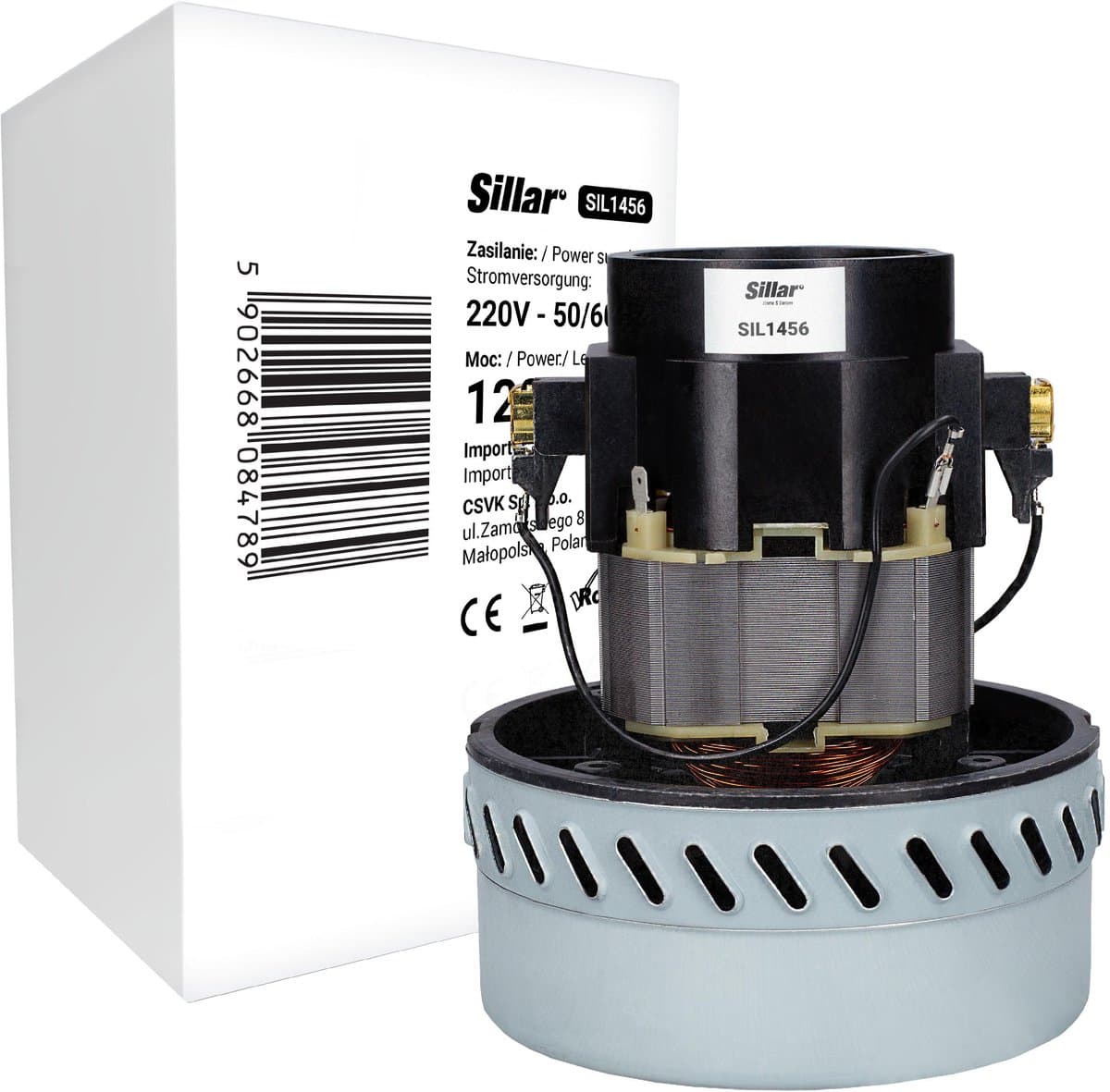 Sillar, stofzuigermotor 1200W H175 - 2-turbine - vervanging - geschikt voor industriele stofzuiger Karcher PUZZI NT Philips TRIATHLON Rowenta Bosch Starmix - 220V - 50/60Hz — afbeelding 1