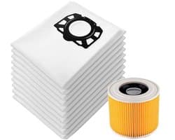 13-delige stofzuigerzakken set met filter Geschikt voor voor Kärcher KFI 357, WD2, WD 2 Plus, WD 3, KWD 1-3, SE 4001, SE 4002, reserveonderdelen 2.863-314.0 (13)