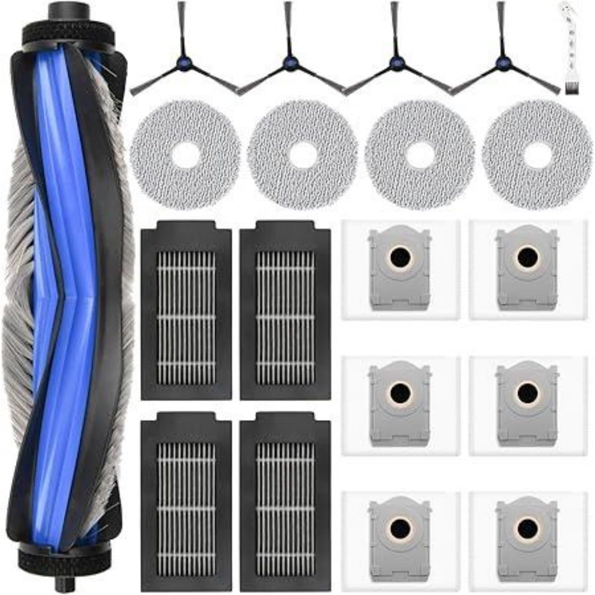 GELLDG 20 Stuks Stofzuigeraccessoiresets - Huishoudelijke Apparaten - Geschikt voor Ecovacs Deebot T50 - Grote Capaciteit & Efficiënte Reiniging - Kunststof - Incl Hoofdborstel 、Stofzakken、Dweilen、Filters、Zijborstels、Reinigingsborstel — afbeelding 1