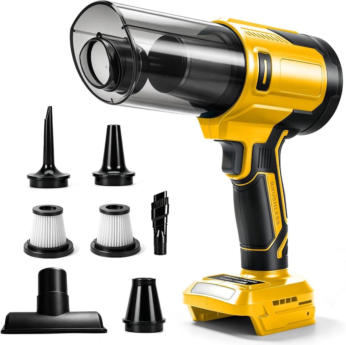 Accustofzuiger compatibel met DeWalt 18 V 20 V (zonder accu's), lichte elektrische handstofzuiger met 3 HEPA-filters - ShopVlot — afbeelding 1