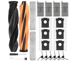 22 delige accessoire set voor Dreame Aqua10 Ultra Track robotstofzuiger - 2 hoofdborstels, 6 stofzakken, 2 dweilen, 4 filters, 6 zijborstels, reinigingsborstel en schroevendraaier