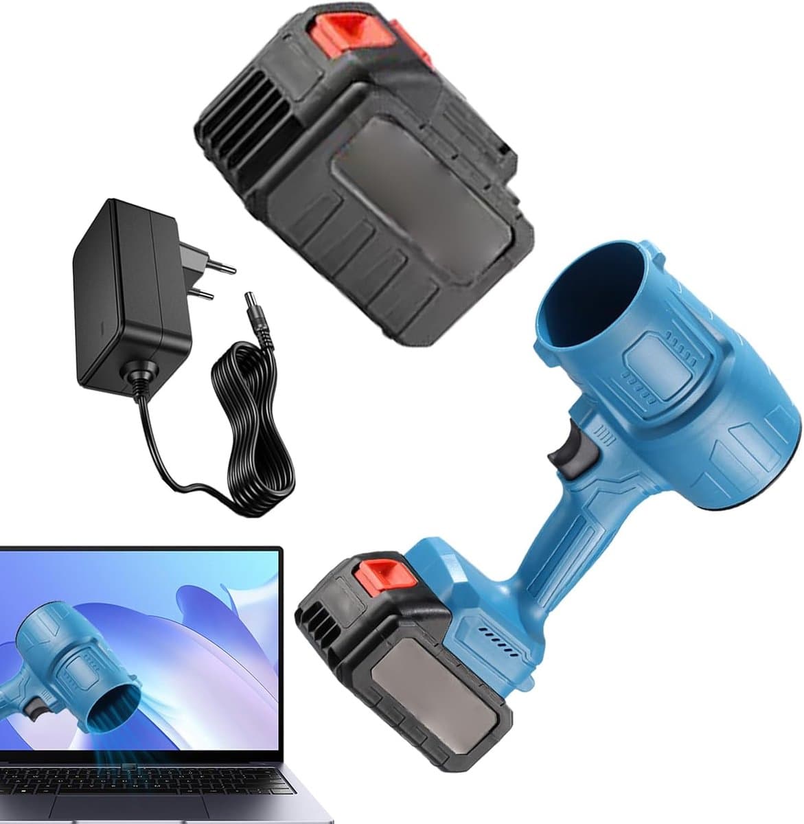 Draadloze Luchtstof - Handstofzuiger - Snel Oppervlakken Reinigen - Krachtige 19000 Tpm - 6000mAh Batterij - Blauw — afbeelding 1